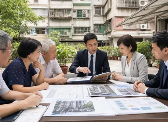 地主與信託金融專業者檢視都更信託及融資文件