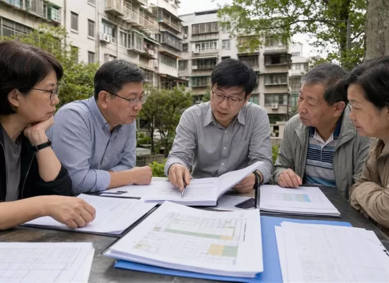 台灣老屋社區住戶與專業者討論權利變換同意書都更計畫書與私契約
