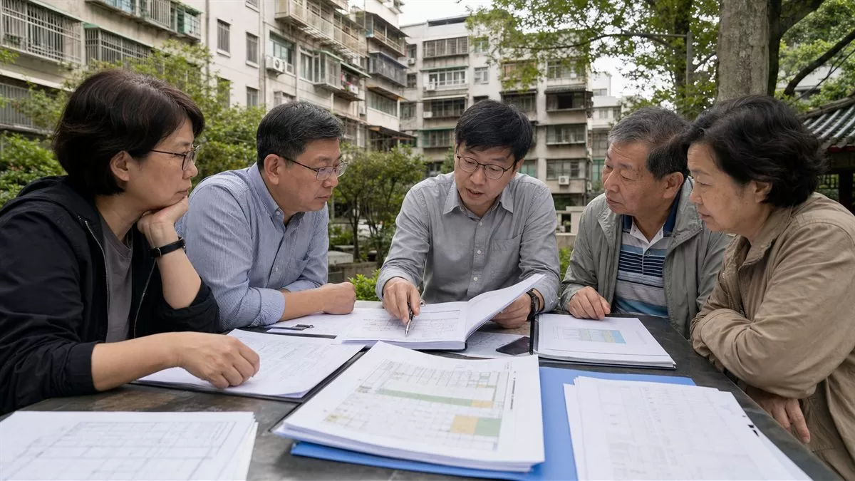 台灣老屋社區住戶與專業者討論權利變換同意書都更計畫書與私契約
