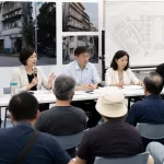 台灣都市更新聽證會場中地主住戶主管機關與專業者討論計畫