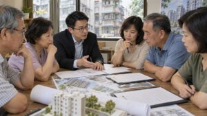 台灣社區住戶在簽署都市更新同意書前向專業者確認文件內容