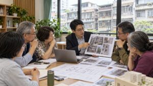 臺北市老公寓住戶與建築師討論老宅修繕及安全改善方案