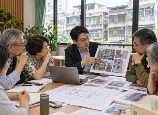 臺北市老公寓住戶與建築師討論老宅修繕及安全改善方案